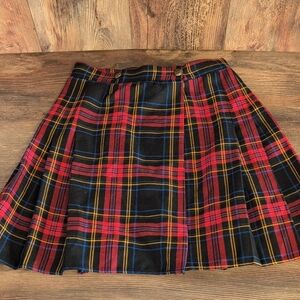 bonjour Vintage Tartan Skater Kilt Wrap Skirt 3/4                 M524
